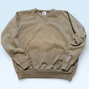 Champion Sweatshirt Mens XL Green Fleece Crewneck Pullover